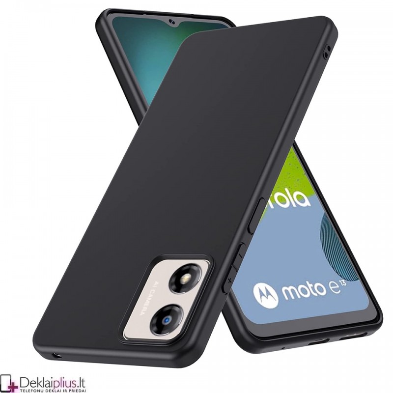 Silikoninis ploniausias dėklas - juodas (Motorola Moto E13) Silikoninis ploniausias dėklas - juodas (Motorola Moto E13)